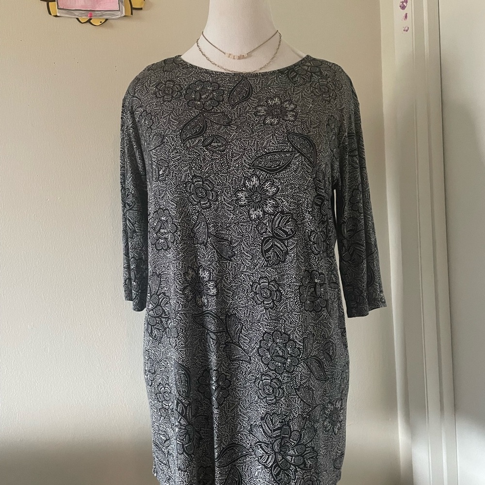 J. Jill Wearever Ballet-Sleeve Print Top (EUC) - Picture 2 of 7